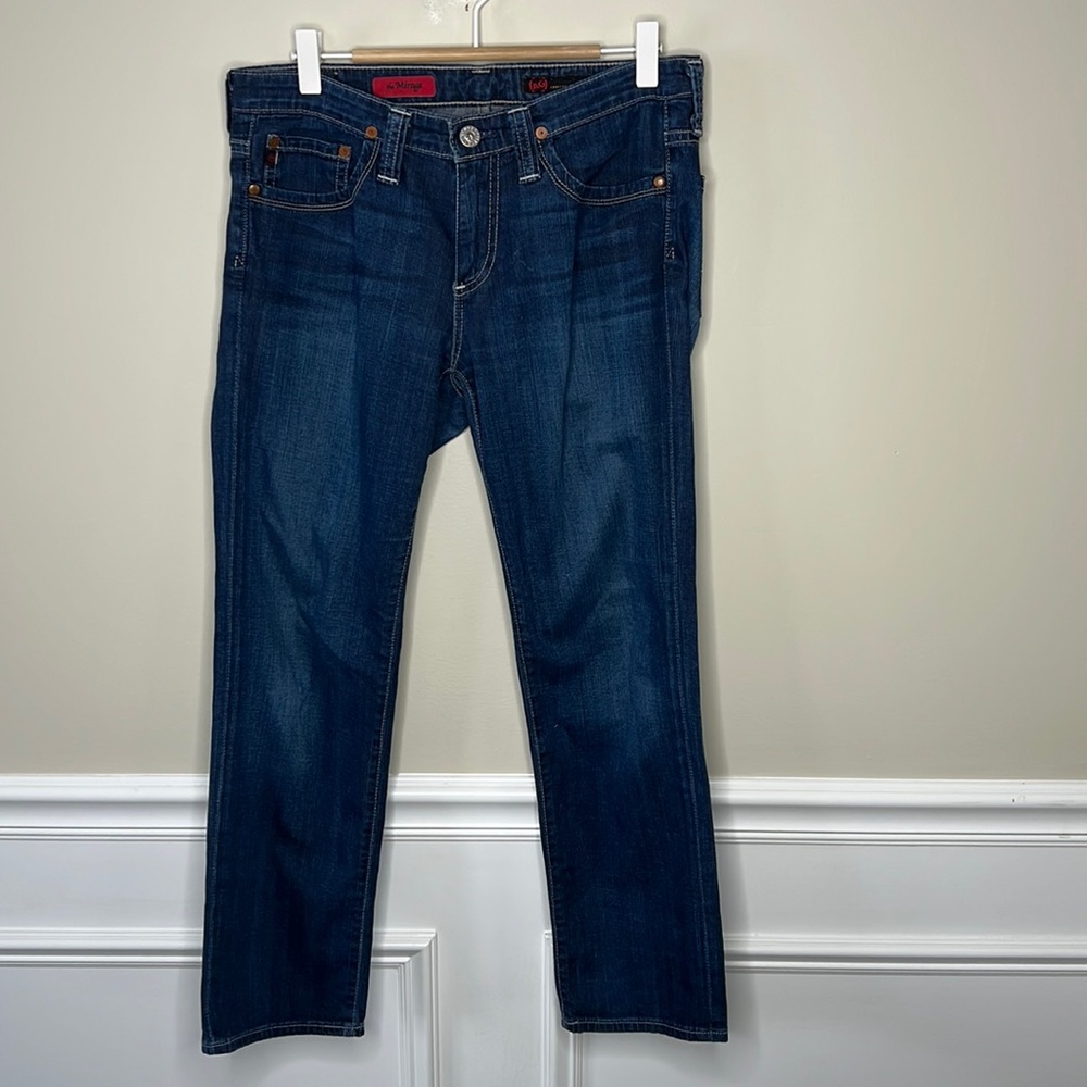 AG “the mirage” dark wash straight leg jeans Size 27R